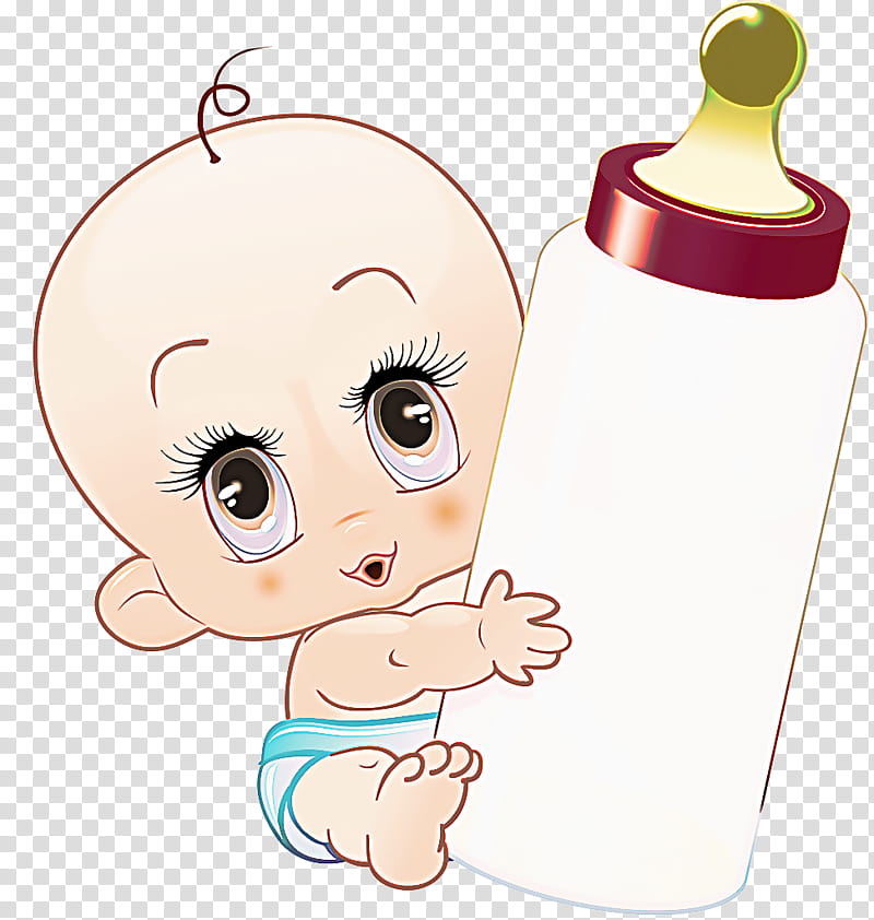 Baby bottle, Cartoon, Baby Products, Drinkware, Finger, Child, Water Bottle transparent background PNG clipart