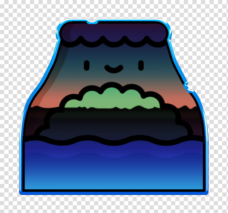Volcano icon Tropical icon, Electric Blue transparent background PNG clipart