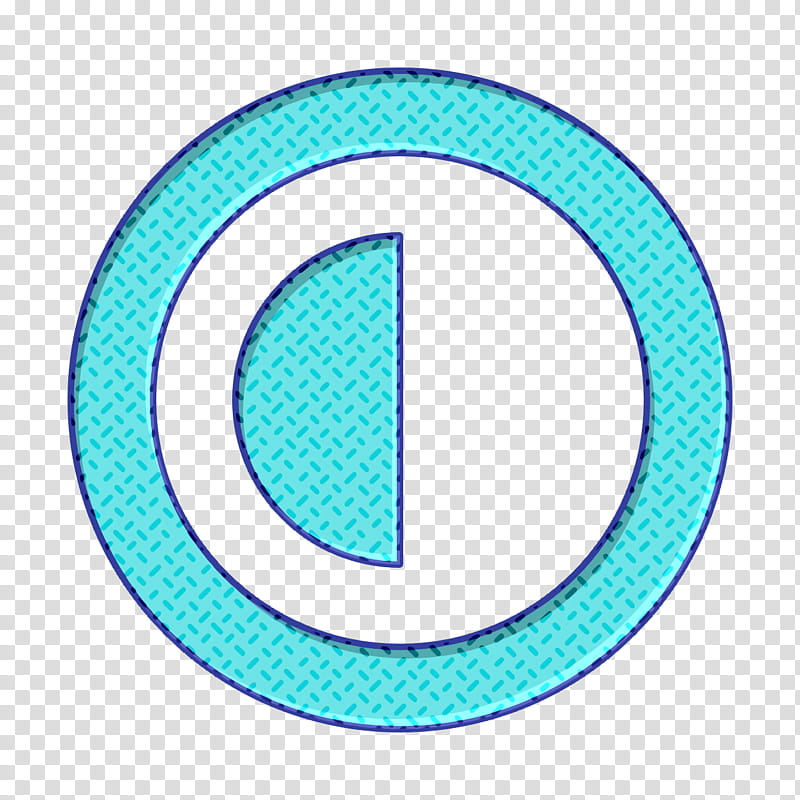 circle icon half icon, Aqua, Turquoise, Line, Electric Blue, Symbol, Oval transparent background PNG clipart
