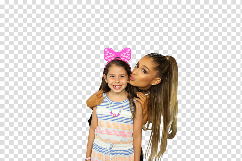 Ariana Grande, Ariana Grande kissing girl's cheek transparent background PNG clipart