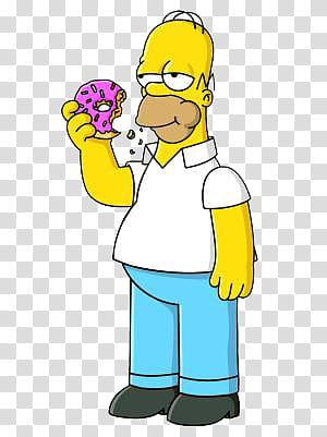 Los Simpsons, Homer Simpson eating doughnut illustration transparent background PNG clipart