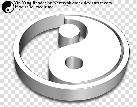 Yin Yang D Render, round grey yin yang illustration transparent background PNG clipart