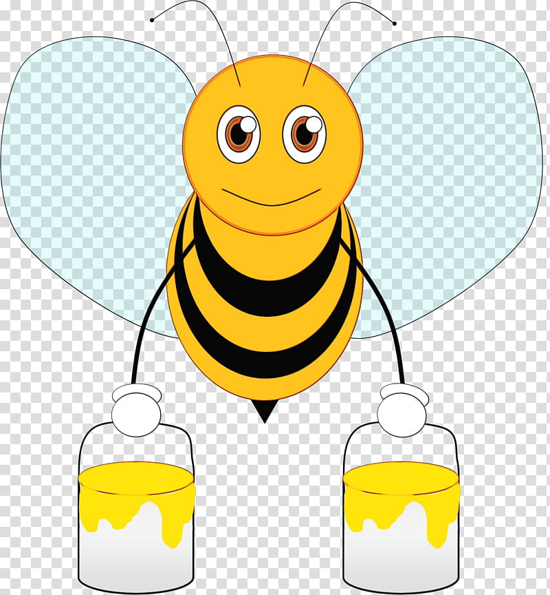 Bee, Honey Bee, Cartoon, Bumblebee, Drawing, Beehive, Honeybee, Yellow transparent background PNG clipart