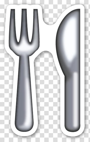 EMOJI STICKER , gray knife and fork illustration transparent background PNG clipart