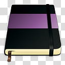 Moleskine Icons, moleskine_violet_, black and purple book icon illustration transparent background PNG clipart