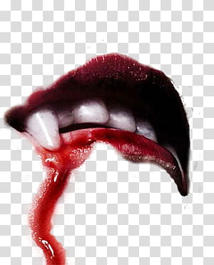 Vampires teeths, vampires lips with blood transparent background PNG clipart