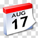WinXP ICal, Aug.  calendar art transparent background PNG clipart