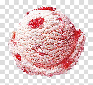 Strawberry Pink Ice Cream Scoop Background Macro Shot Stock Photo