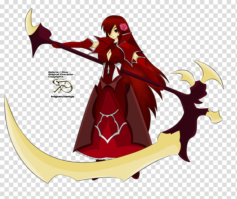 Esferta the Crimson Scythe Warlock transparent background PNG clipart