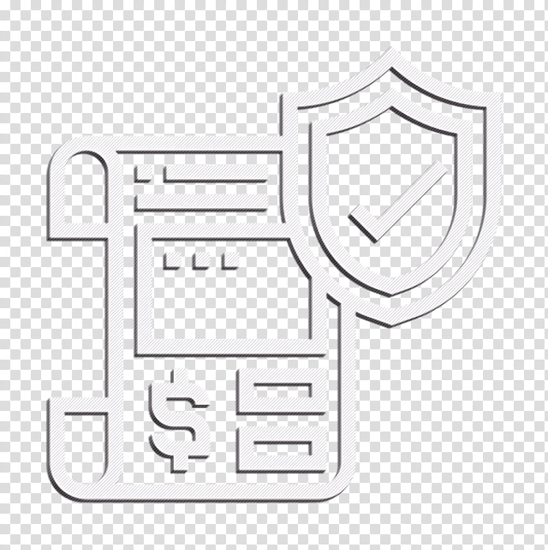 Insurance icon Business and finance icon Saving and Investment icon, Text, Logo, Symbol, Emblem, Blackandwhite transparent background PNG clipart