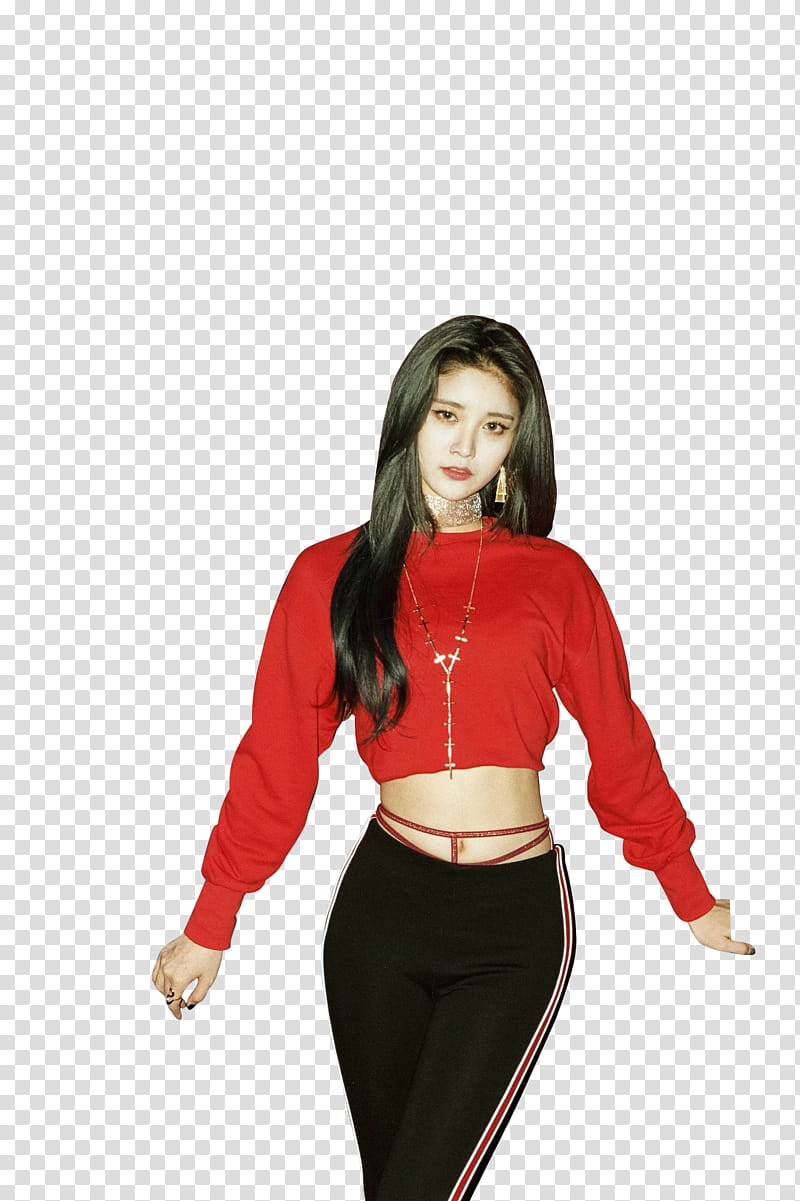 EXID FULL MOON , walking woman wearing crop top jacket transparent background PNG clipart