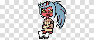 blue haired character artwork transparent background PNG clipart thumbnail