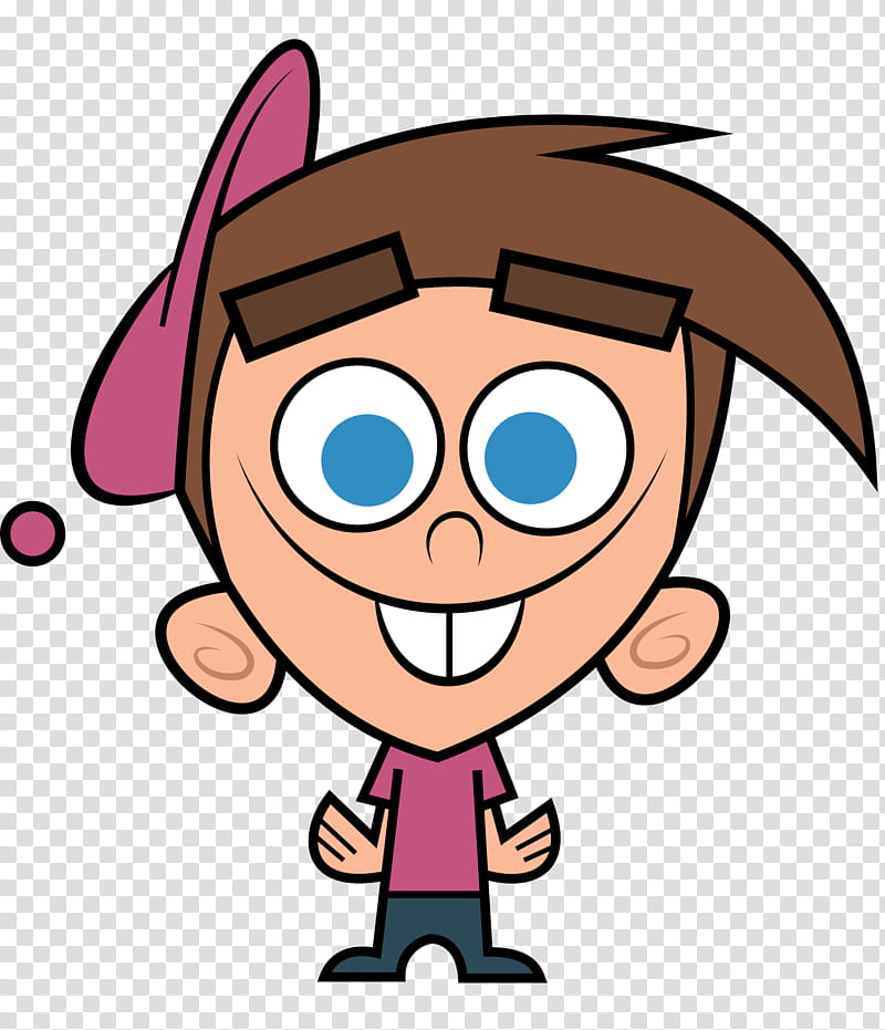 The Fairly OddParents Timmy Turner Front View, boy cartoon character wearing purple T-shirt and cap transparent background PNG clipart