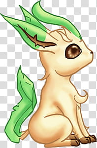CUTE Leafeon, Pokemon Character illustration transparent background PNG clipart