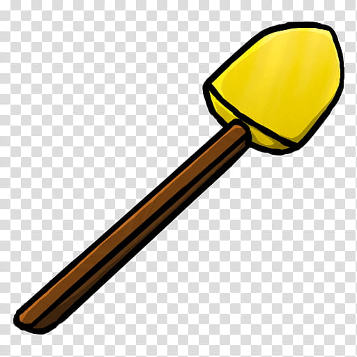 MineCraft Icon  , Gold Shovel, brown handled yellow rubber spatula art transparent background PNG clipart