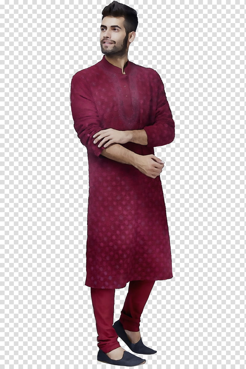 Man Sleeve Fashion Gender Sherwani, Watercolor, Paint, Wet Ink, Cream, Neck, Pink M, Code transparent background PNG clipart