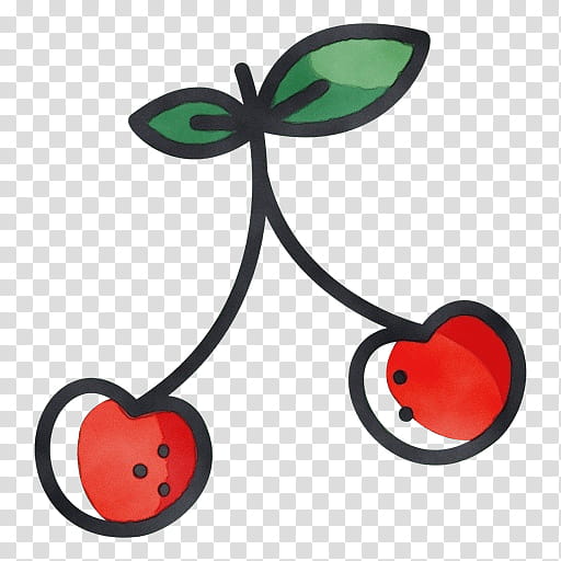 Transparency Drawing Cherries Silhouette, Watercolor, Paint, Wet Ink, Red, Cherry, Heart, Plant transparent background PNG clipart