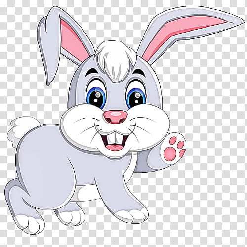 Easter bunny, Rabbit, Cartoon, Rabbits And Hares, Whiskers, Snout, Ear transparent background PNG clipart