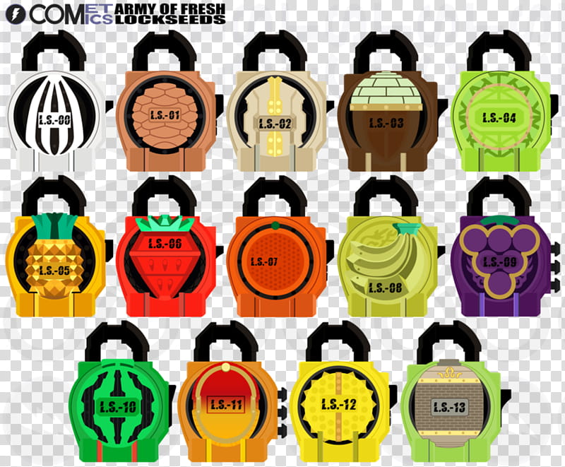 Fan Locks, Army of Fresh Lockseeds transparent background PNG clipart