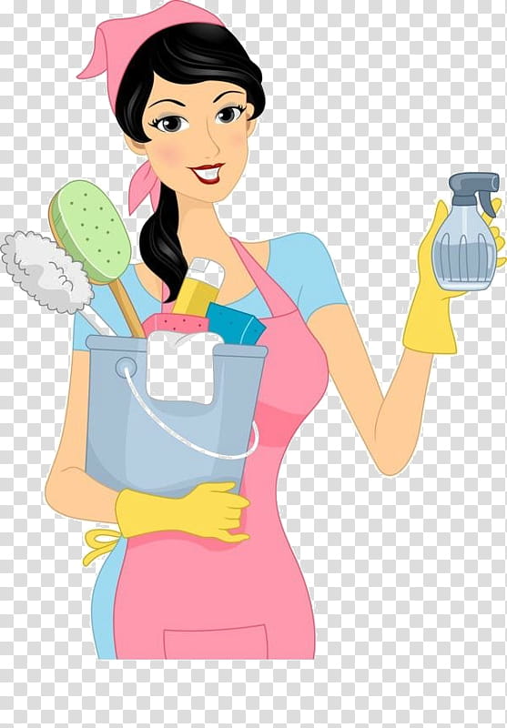 cartoon housekeeper charwoman cleanliness, Cartoon transparent background PNG clipart