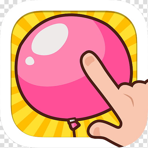 Pink Balloon, Balloon Game, Android, App Store, Iphone, Yellow, Smile, Line transparent background PNG clipart