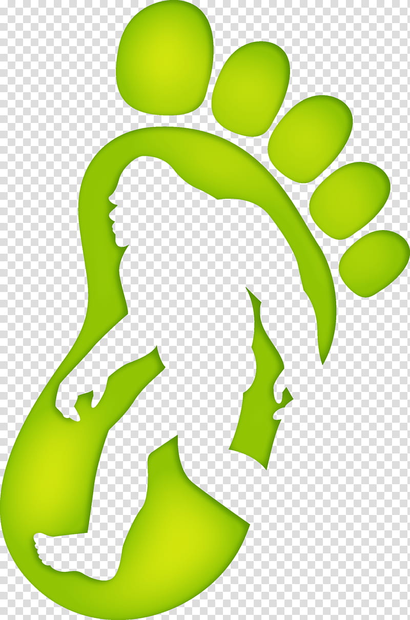 Green Leaf Logo, Bigfoot, Car, Decal, Sticker, Bumper Sticker, Yeti, Footprint transparent background PNG clipart