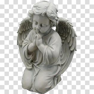 Spring  YEAR ON DA, gray concrete praying angel figurine transparent background PNG clipart