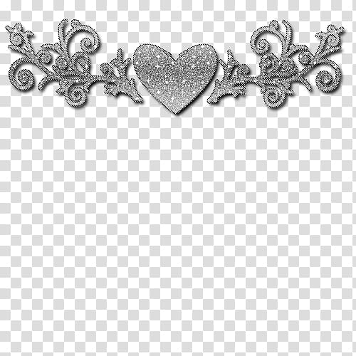 grey heart floral transparent background PNG clipart