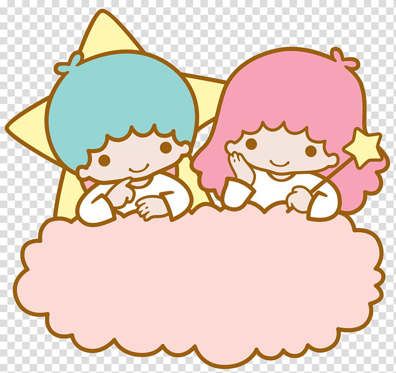 Little Twin Stars Render , pink-haired girl and blue-haired boy transparent background PNG clipart