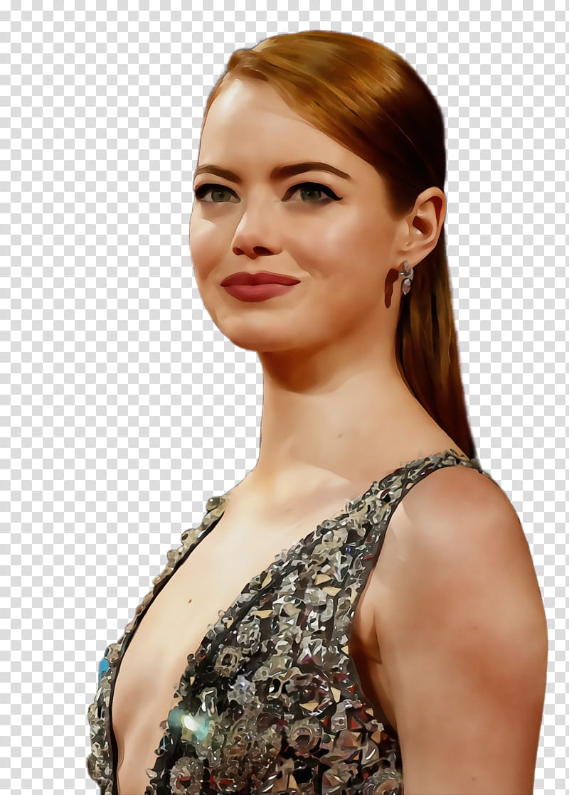 Hair, Watercolor, Paint, Wet Ink, Emma Stone, La La Land, 89th Academy Awards, Gotceleb transparent background PNG clipart