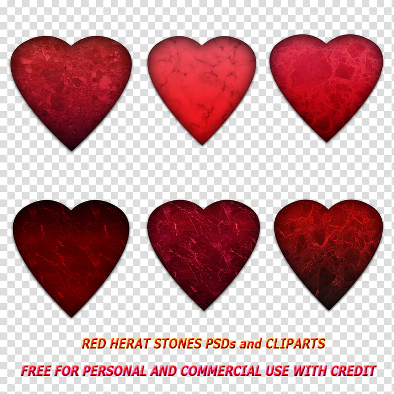 Red Heart Stone PSDs transparent background PNG clipart