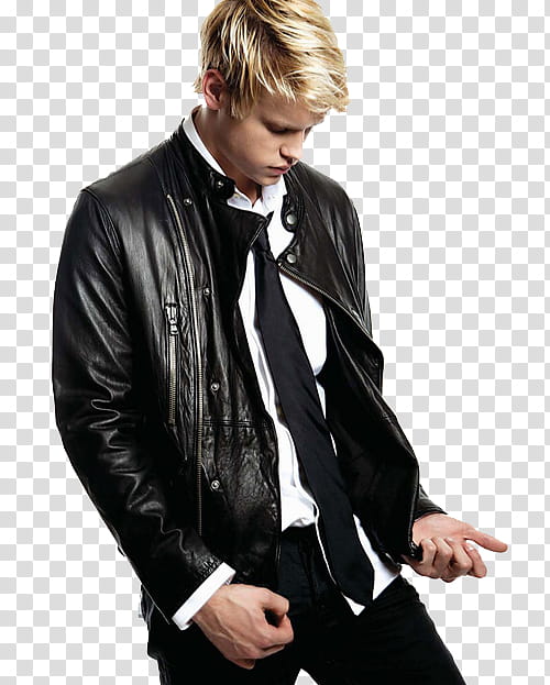 Cory Sam y Rory, man standing while wearing leather jacket transparent background PNG clipart