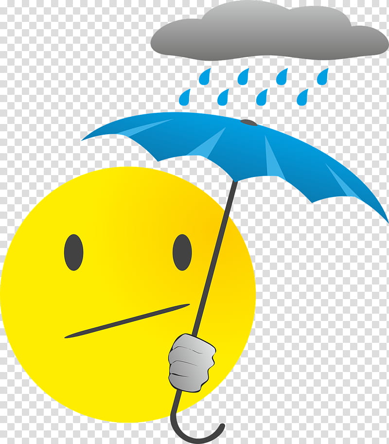Rain Cloud, Smiley, Emoticon, Emoji, Precipitation, Drop, Yellow, Line transparent background PNG clipart