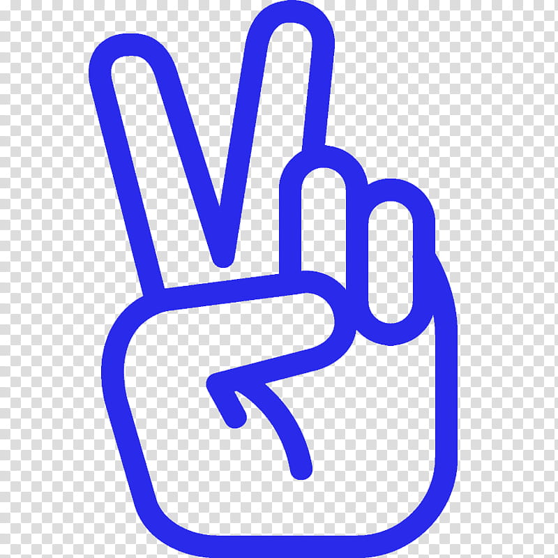 V Sign Line, Peace Symbols, Thumb Signal, Drawing, Hand, Gesture, Finger, Electric Blue transparent background PNG clipart