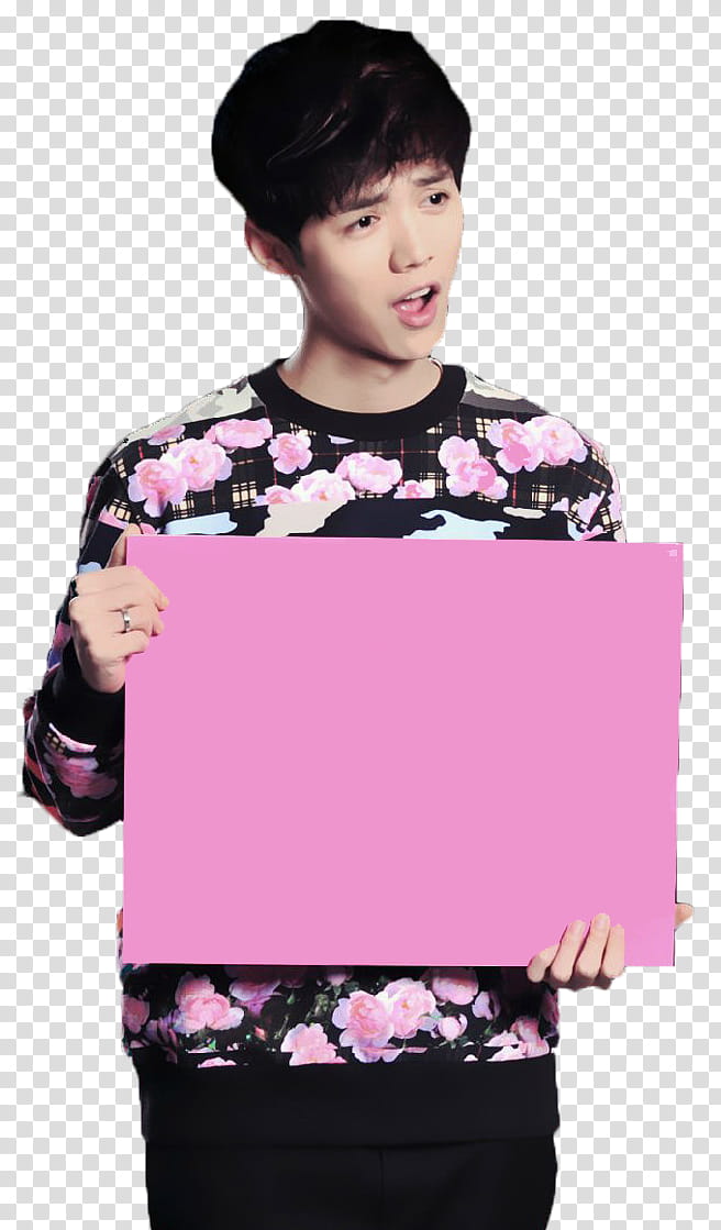 Luhan, man holding folder transparent background PNG clipart