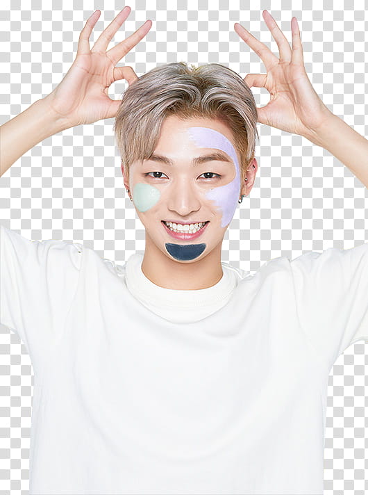 Wanna One Innisfree P, man doing hand gesture transparent background PNG clipart