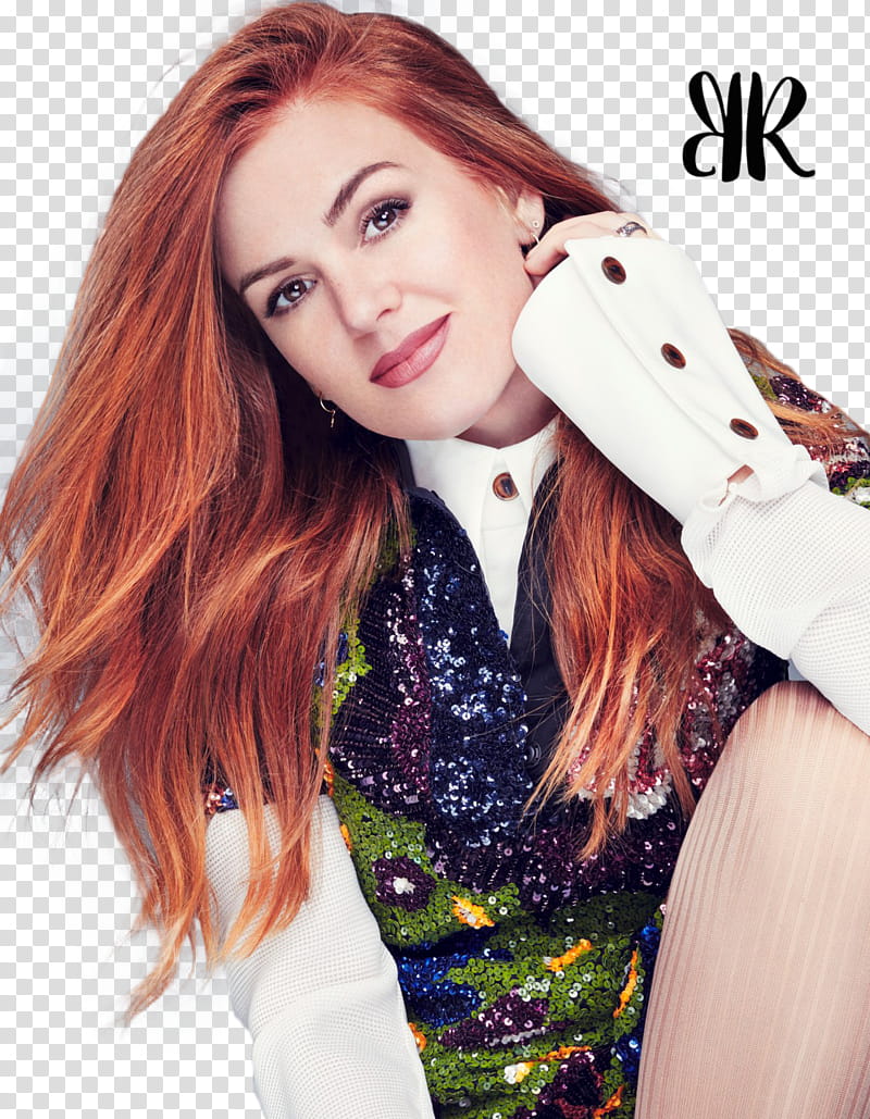 ISLA FISHER, woman wearing black and white floral long-sleeved top transparent background PNG clipart