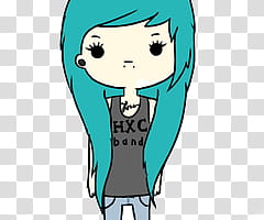 , female with blue hair illustration transparent background PNG clipart