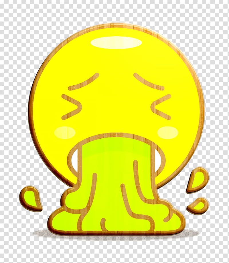 face icon vomiting icon, Yellow transparent background PNG clipart