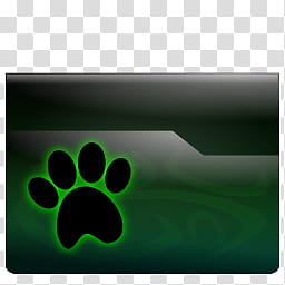 Black Pearl Dock Icons Set, BP Folder Paw Green transparent background PNG clipart