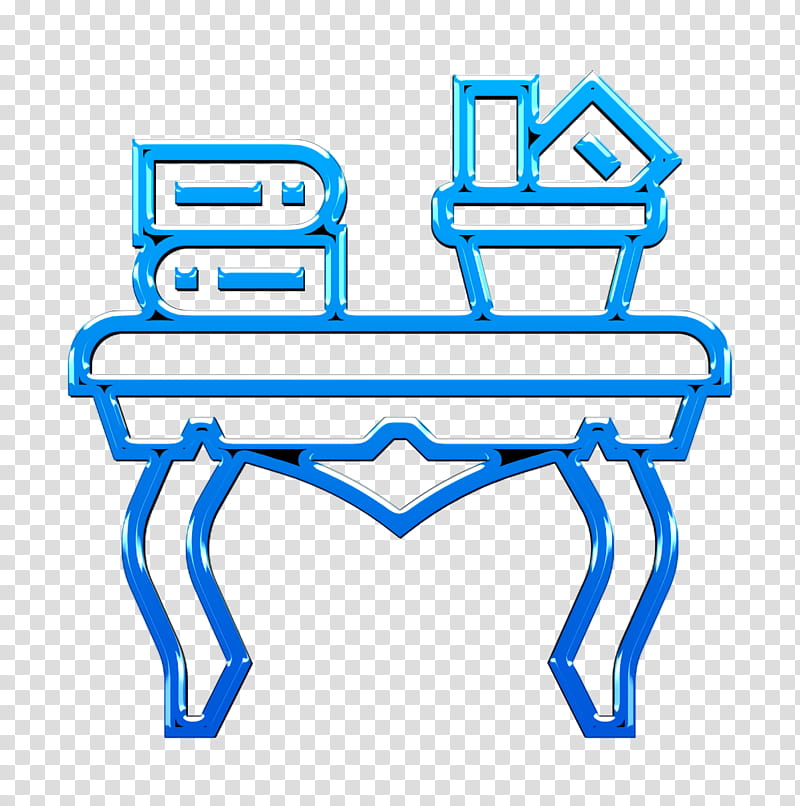 Furniture and household icon Home Decoration icon Coffee table icon, Blue, Line, Electric Blue transparent background PNG clipart