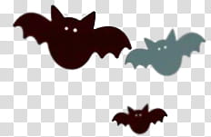 two black and one grey bats illustration transparent background PNG clipart