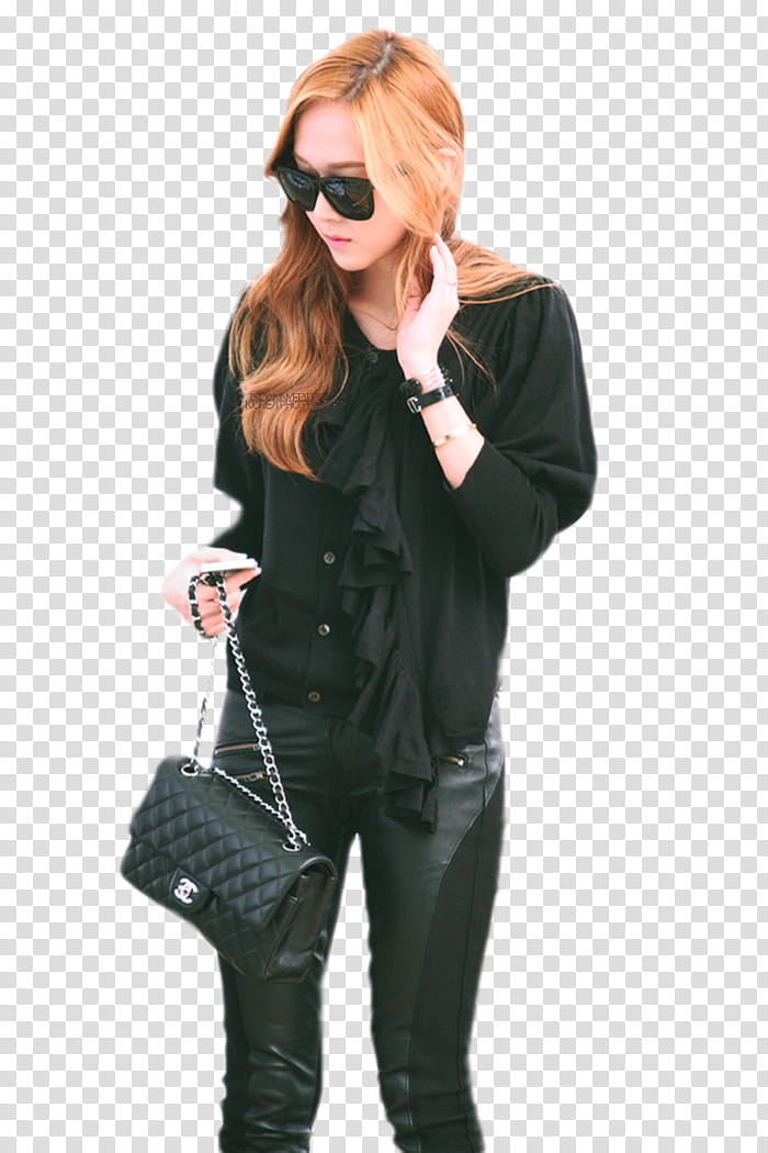 Jessica SNSD , woman holding black Chanel WOC transparent background PNG clipart