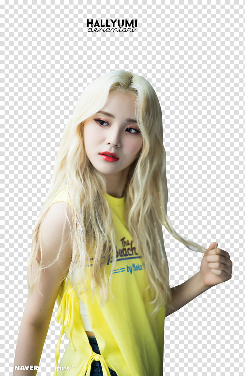 JinSoul, woman wearing yellow sleeveless top transparent background PNG clipart