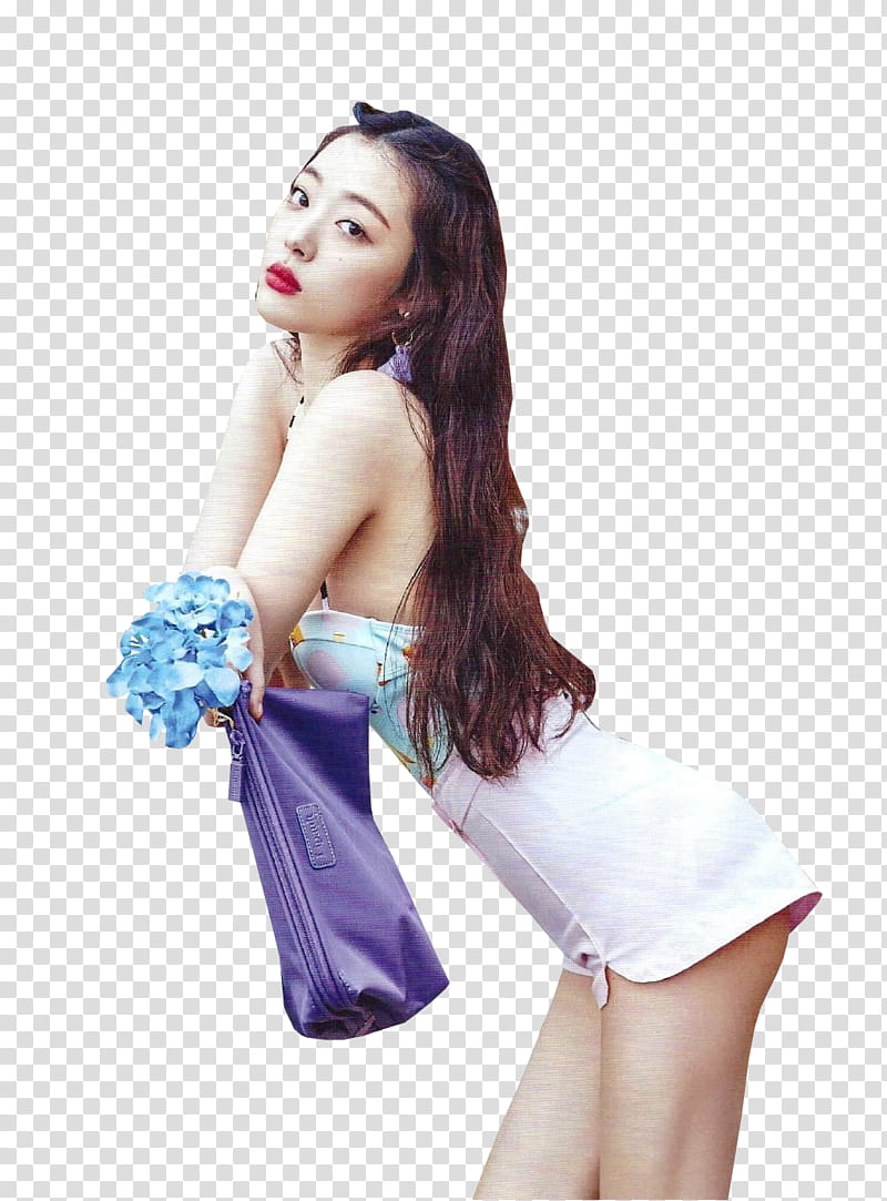 FX Sulli Ceci Magazine HQ, woman wearing blue and white dress transparent background PNG clipart