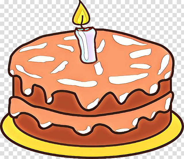 Cartoon Birthday Cake, Birthday
, Candy, Dessert, Party, Food, Candle, Orange transparent background PNG clipart