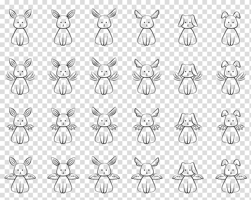 Rabbit Base Free to Use, black dog with wings graphics transparent background PNG clipart