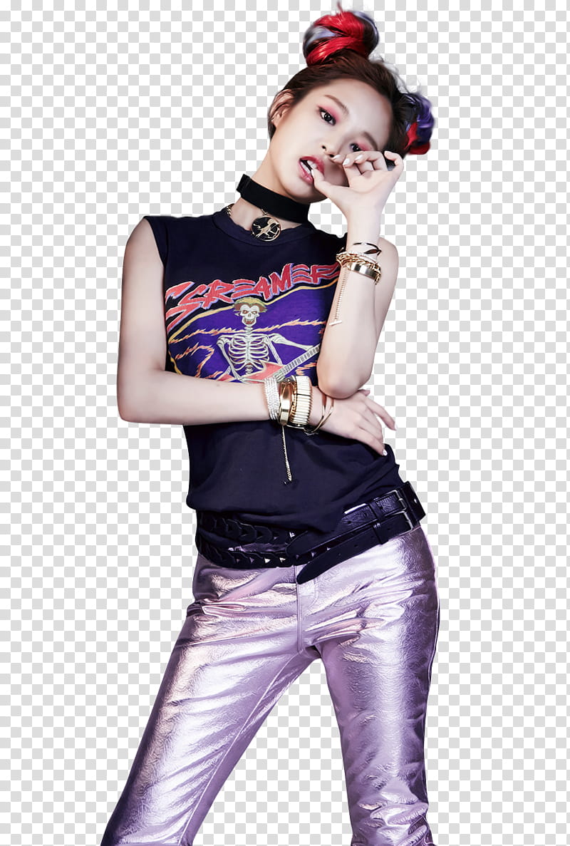 BLACKPINK JENNIE KIM, woman in black sleeveless top transparent background PNG clipart