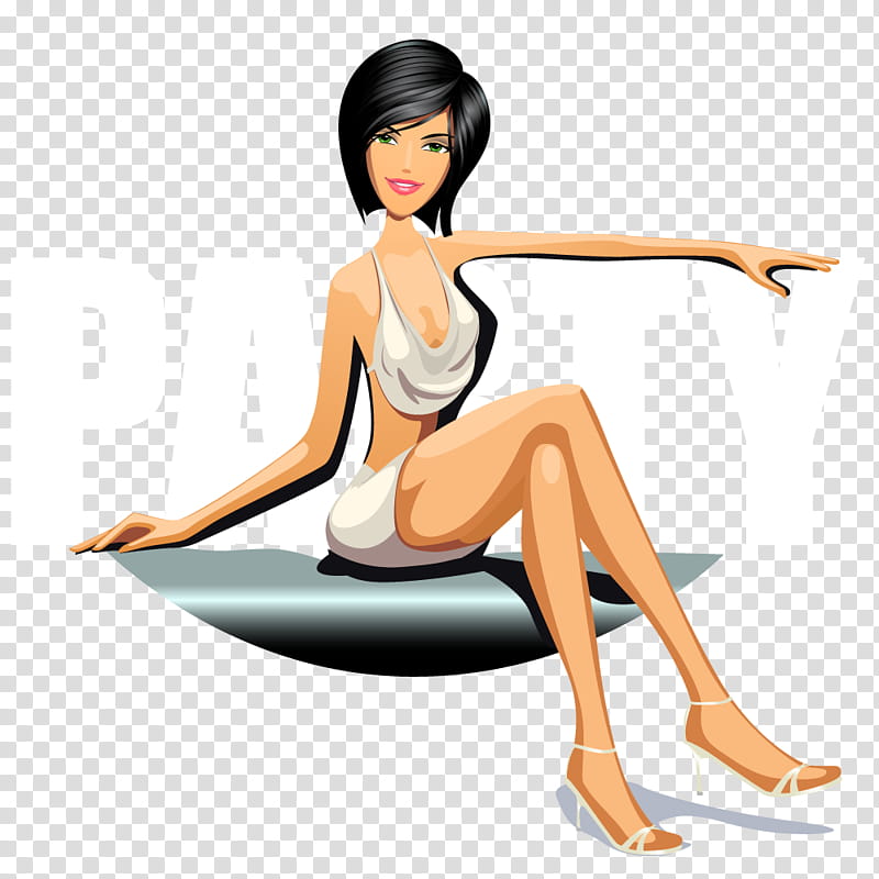 woman wearing white crop top and skirt sitting on chair transparent background PNG clipart