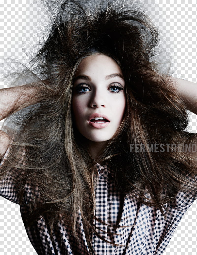 MADDIE ZIEGLER HUNGER MAGAZINE , woman holding her hair fashion graphy transparent background PNG clipart